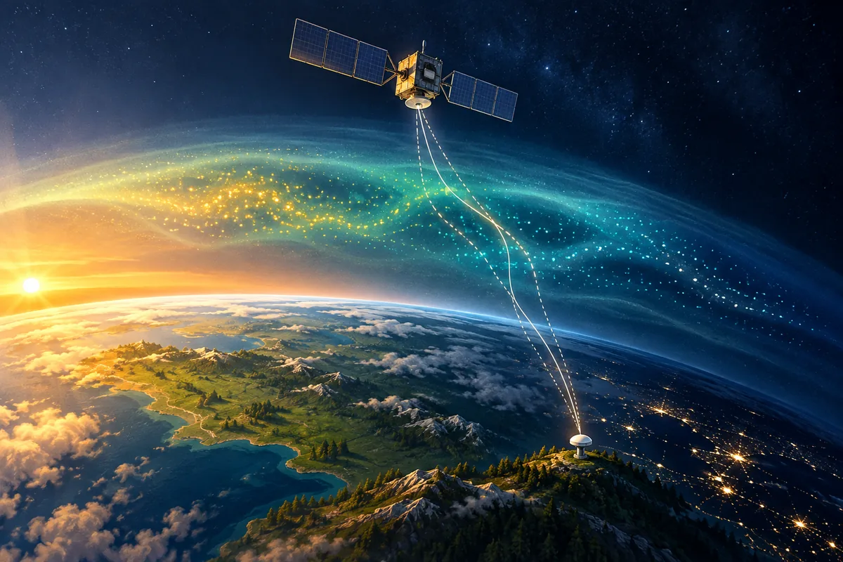 GPS signals passing through the ionosphere above Earth's day and night sides.